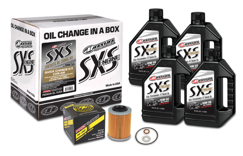 Maxima 90-219013-CA SXS Can-Am Oil Change Kit 10W-50 Full-Synthetic Maverick X3