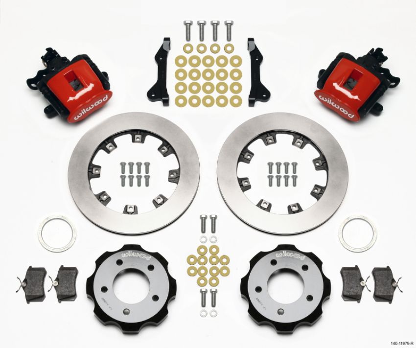 Wilwood 140-11979-R Combination Parking Brake Rear Kit 12.19in Red 2006-Up Civic / CRZ