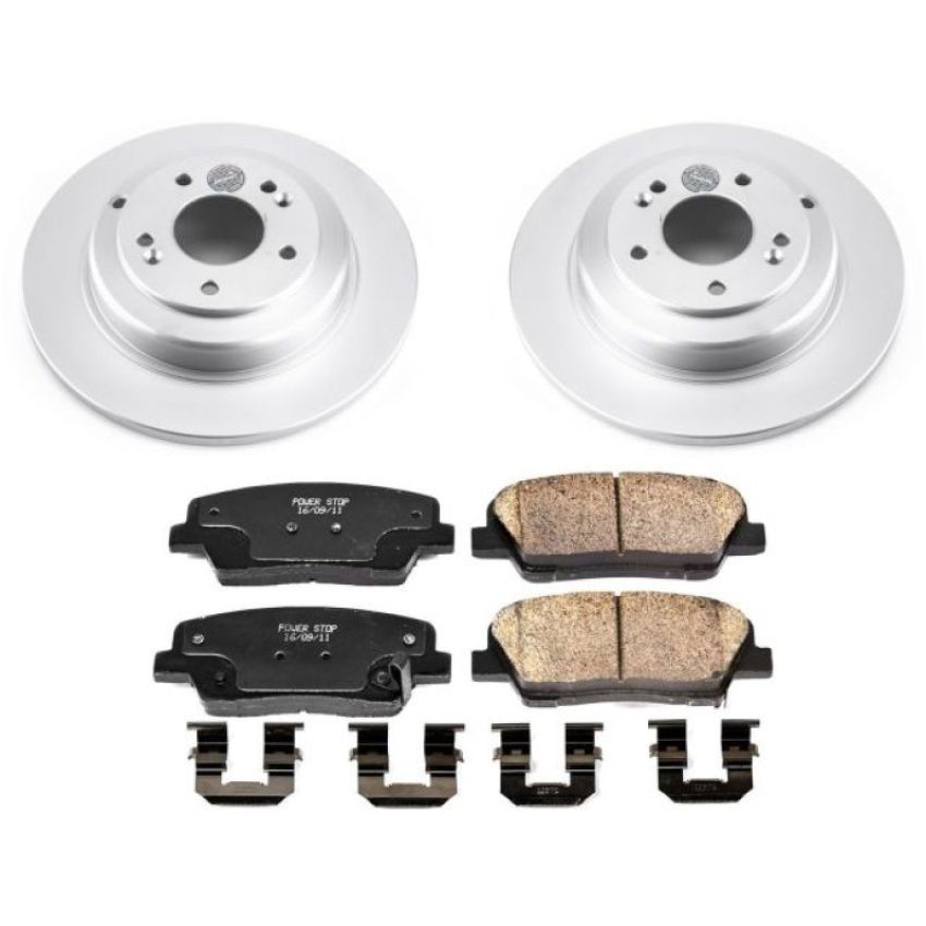PowerStop CRK6168 Genuine Geomet Coated Rotor and Low-Dust Ceramic Brake Pad Kit