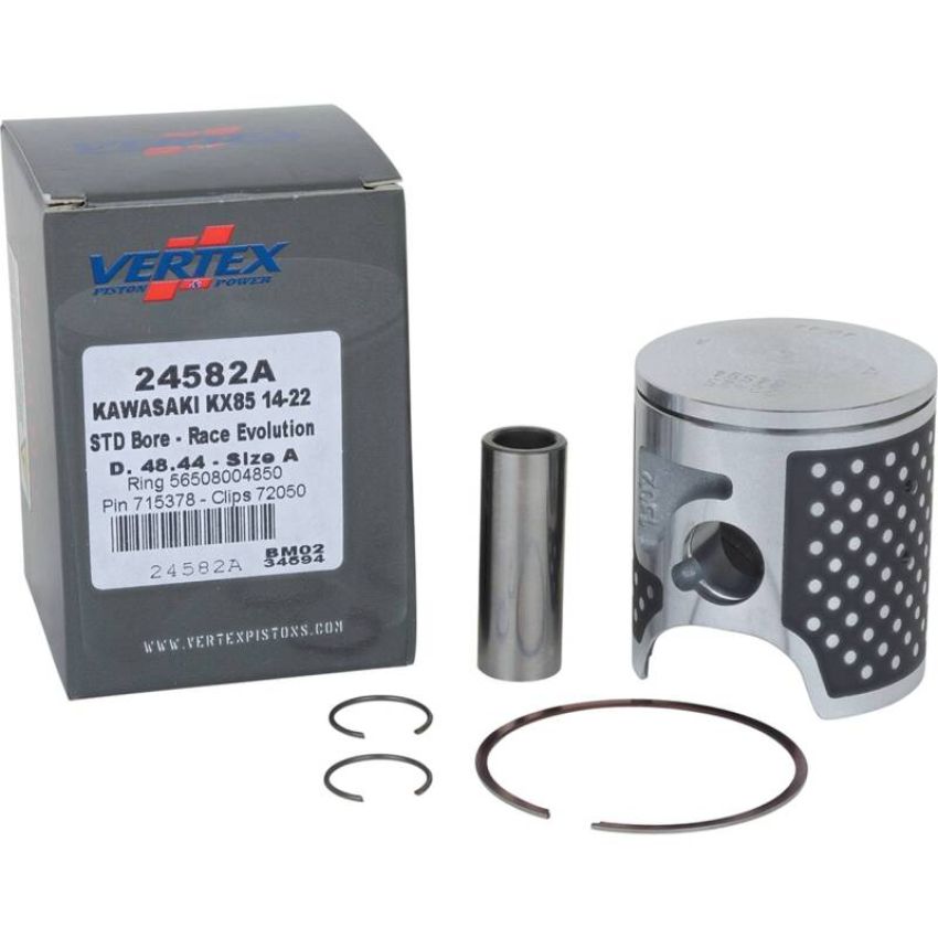 Vertex Pistons 24582A Vertex Piston 14-24 Kawasaki KX 85 85cc Cast Race Evolution Piston Kit