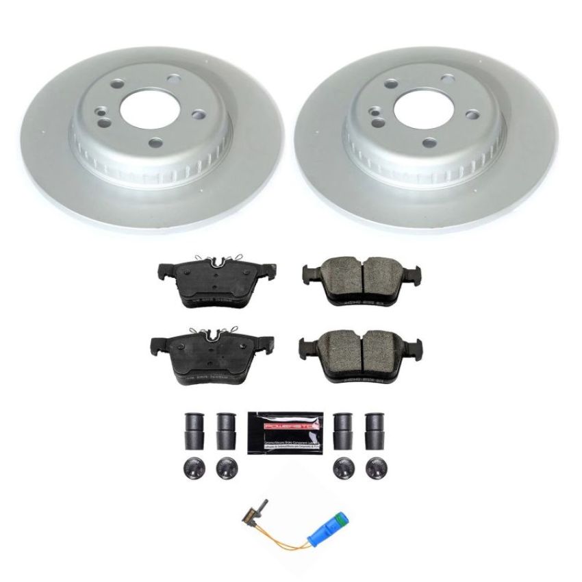 PowerStop CRK8152 Genuine Geomet Coated Rotor and Carbon-Fiber Ceramic Brake Pad Kit