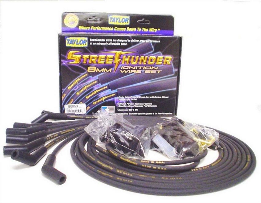 Taylor Cable 50053 Univ Streethunder Plug Wire Set 135 Deg Black
