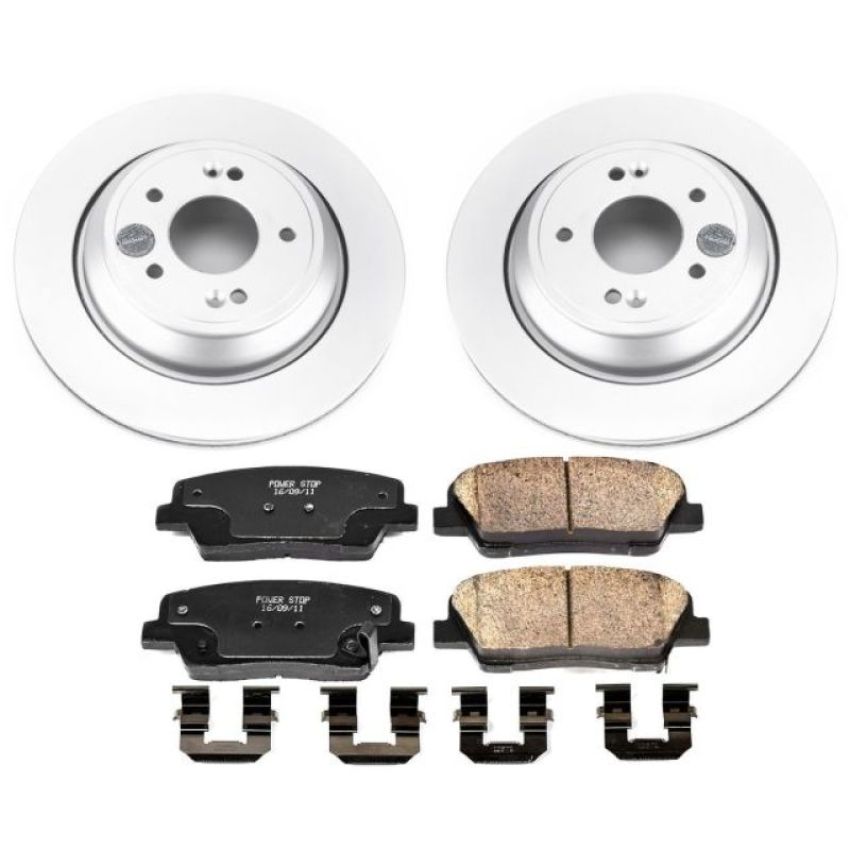 PowerStop CRK7341 Genuine Geomet Coated Rotor and Low-Dust Ceramic Brake Pad Kit