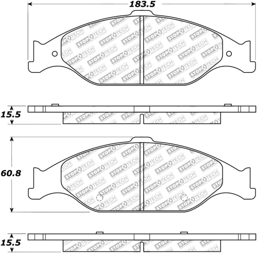Stoptech 305.08040 Street Select Brake Pads - Rear