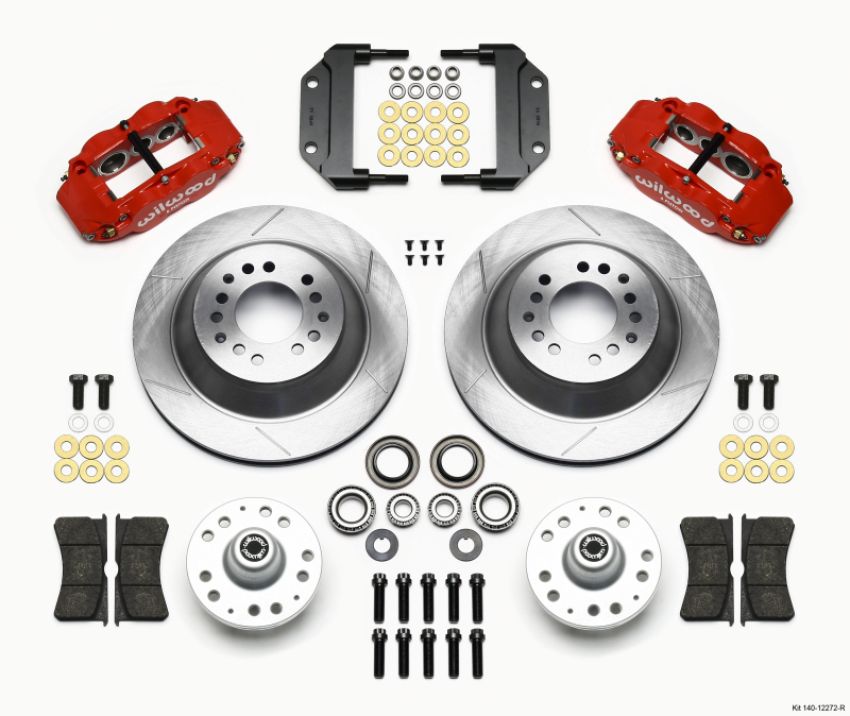 Wilwood 140-12272-R Narrow Superlite 6R Front Hub & 1PC Rtr Kit 12.88in-Red Magnum Force Drop Spindle