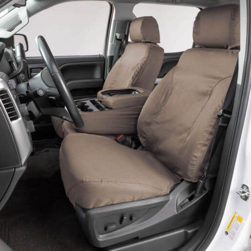 Covercraft SS3353PCTP 03-06 Chevrolet Silverado Polycotton SeatSaver Custom Front Row Seat Covers - Taupe