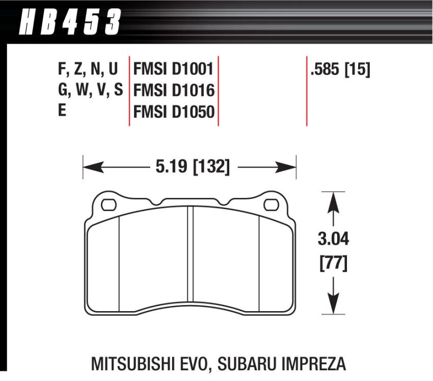 Hawk Performance HB453N.585 HP Plus Disc Brake Pad