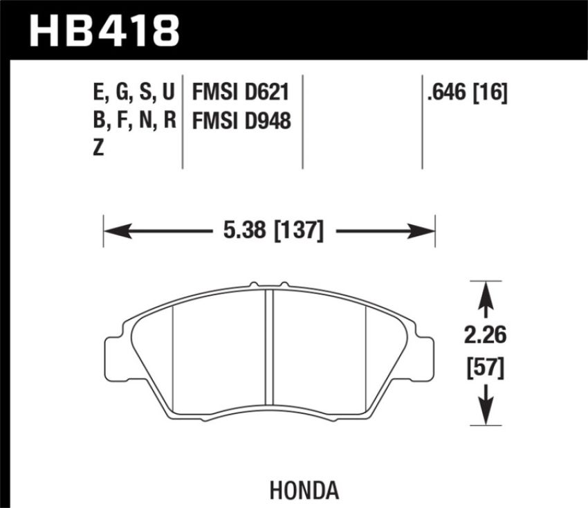 Hawk Performance HB418D.646 ER-1 Disc Brake Pad