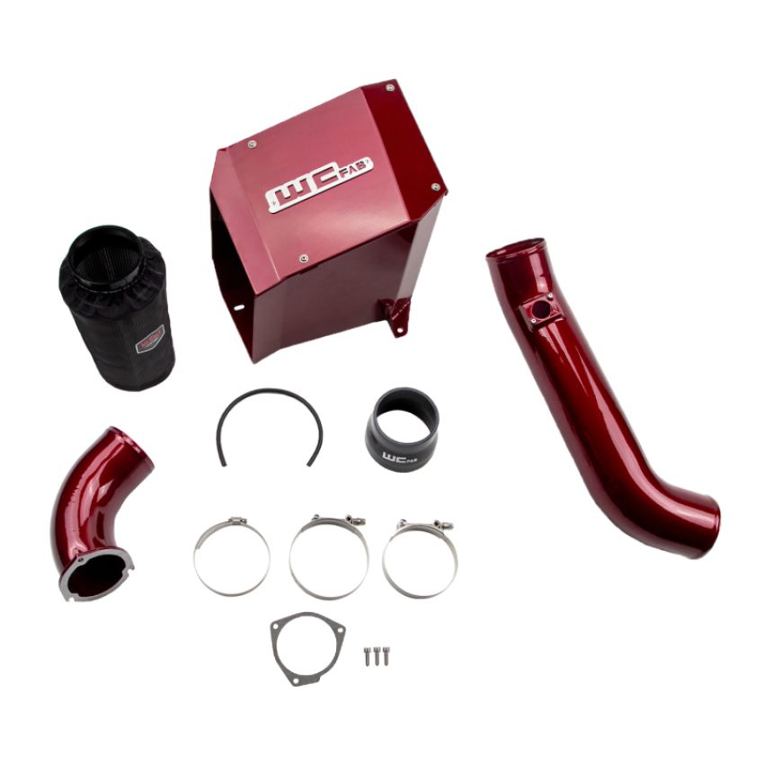 Wehrli WCF100300-Red 01-04 Duramax LB7 4in Intake Kit with Air Box Stage 2 - WCFab Red