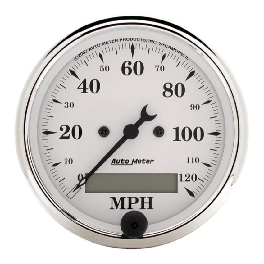 AUTOMETER ATM1688 Old Tyme White 3 1/8in 120MPH Elec. Speedo