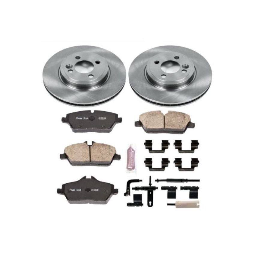 PowerStop KOE6066 OE Stock Replacement Low-Dust Ceramic Brake Pad and Rotor Kit