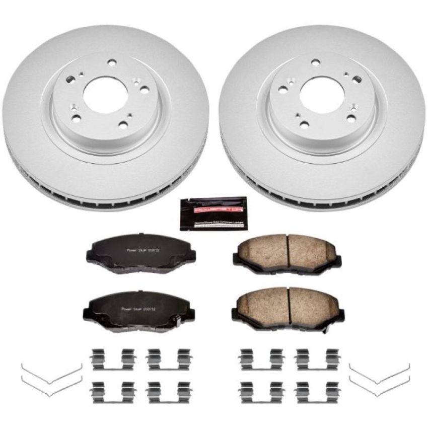 PowerStop CRK3055 Genuine Geomet Coated Rotor and Low-Dust Ceramic Brake Pad Kit