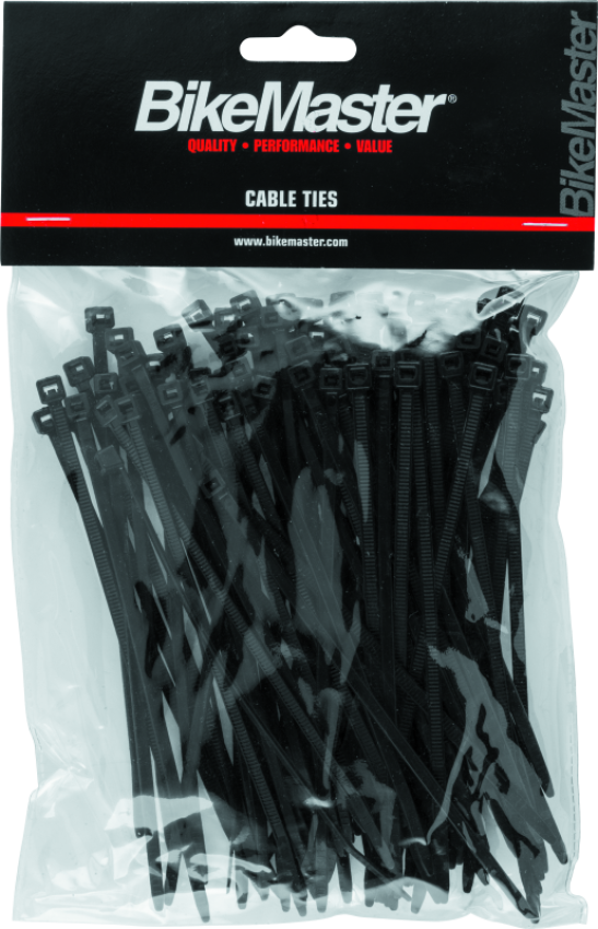 BikeMaster 151673 5.5in Cable Ties (Pack of 100) - Black