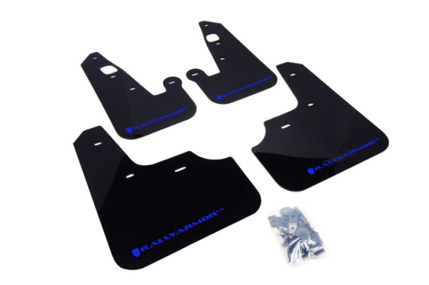 Rally Armor MF8-UR-BLK/BL Black Mud Flap/Blue Logo
