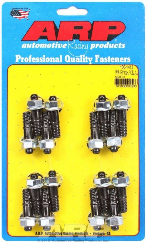 ARP ARP100-1413 Header Stud Kit - 6pt. 3/8 x 1.670 OAL (16)