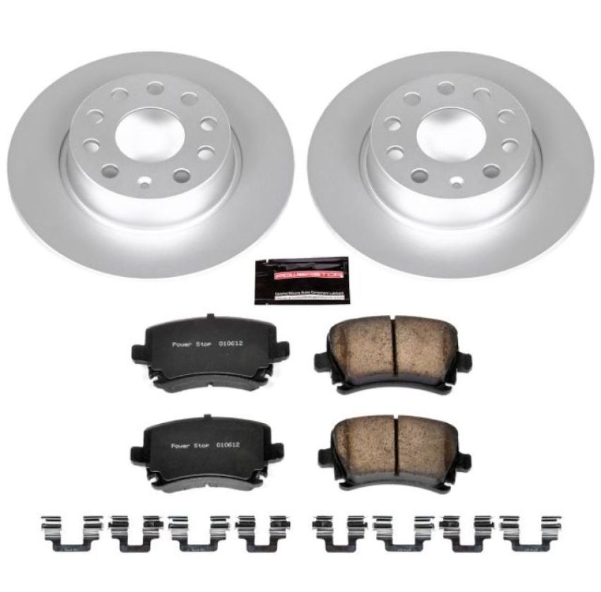 PowerStop CRK5666 Genuine Geomet Coated Rotor and Carbon-Fiber Ceramic Brake Pad Kit