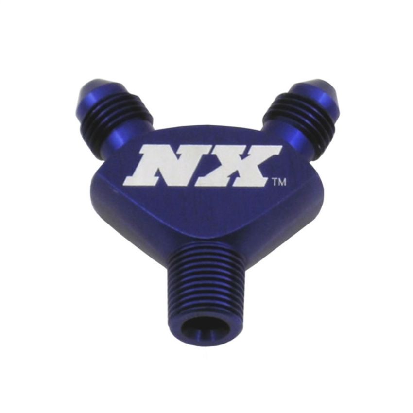 Nitrous Express 16078 1/8NPT x 3AN x 3AN BILLET PURE-FLO Y FITTING (BLUE)
