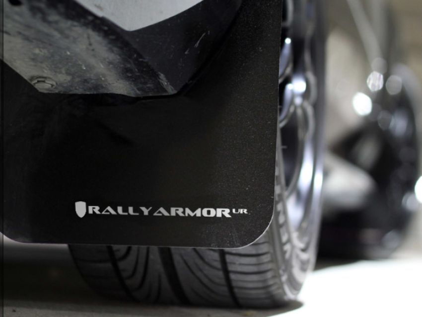 Rally Armor MF6-UR-BLK/WH Black Mud Flap/White Logo