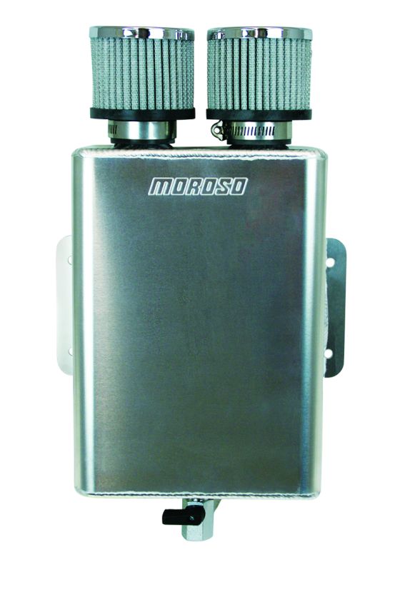 Moroso 85390 Breather Tank/Catch Can -16An Inlet - Two Breathers - Aluminum