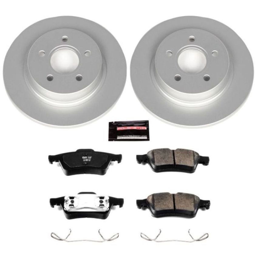 PowerStop CRK5309 Genuine Geomet Coated Rotor and Carbon-Fiber Ceramic Brake Pad Kit