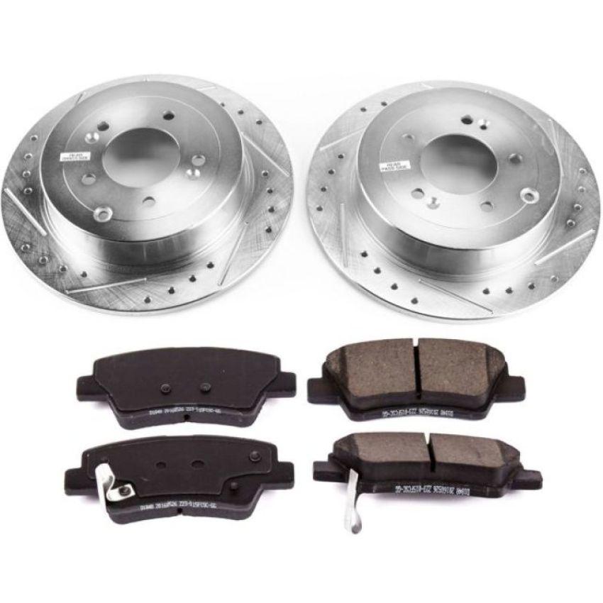 PowerStop K7729 Z23 Daily Driver Carbon-Fiber Ceramic Brake Pad and Drilled & Slotted Rotor Kit