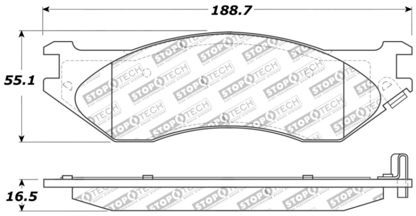 Stoptech 309.07020 Sport Brake Pads w/Shims and Hardware - Rear