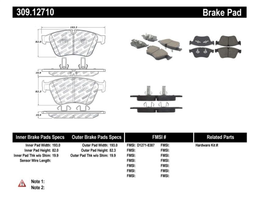 Stoptech 309.12710 Performance Brake Pads