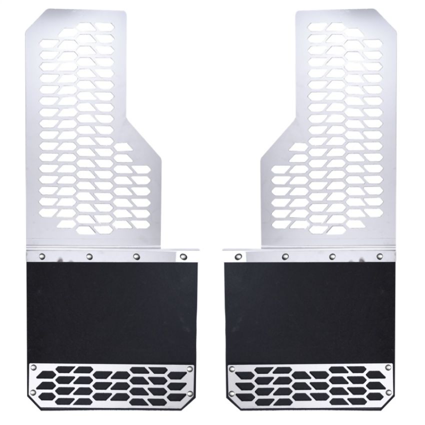 Putco 78160 10-18 Ram HD Dually - (Fits Front) - Set of 2 Mud Skins - Brushed SS w/ Hex Shield