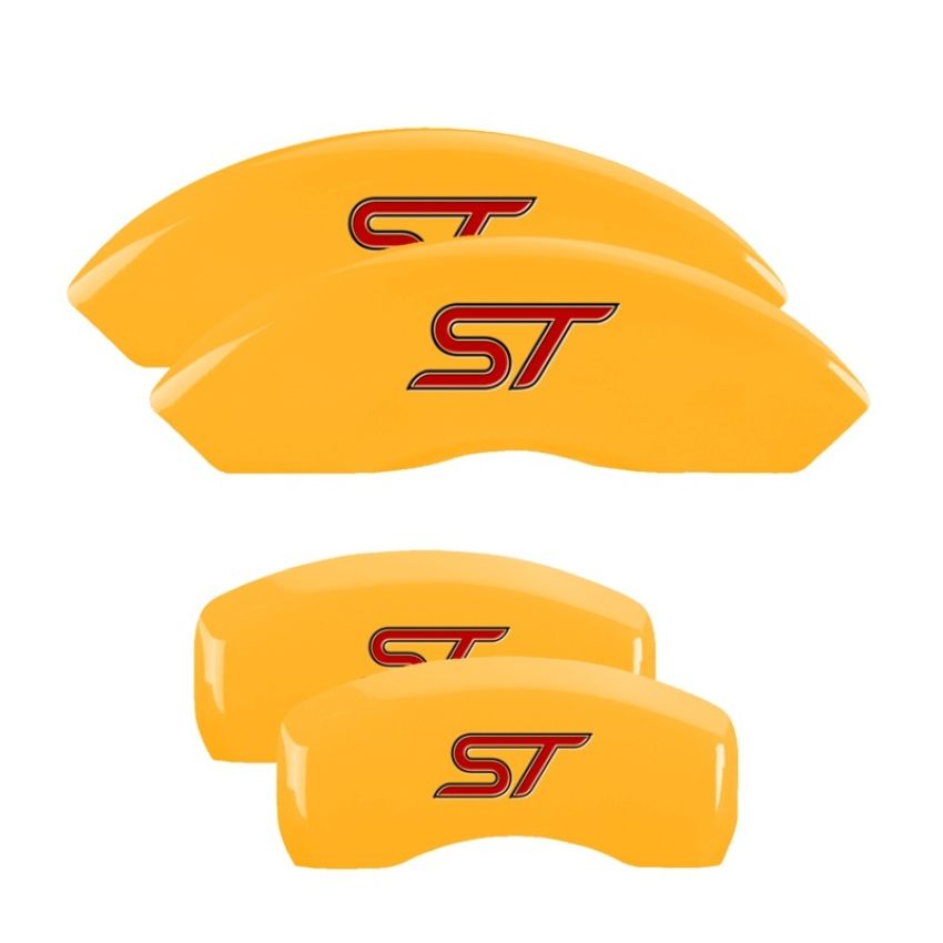 MGP 10231SST1YL 4 Caliper Covers Engraved Front & Rear No bolts/ST Yellow finish black ch