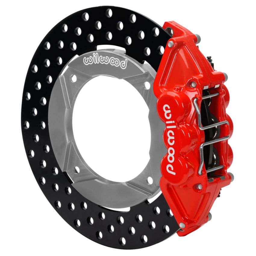 Wilwood 140-16633-DR 2014+ Polaris RZR XP 1000 Rear Kit 11.25in Drilled - Red