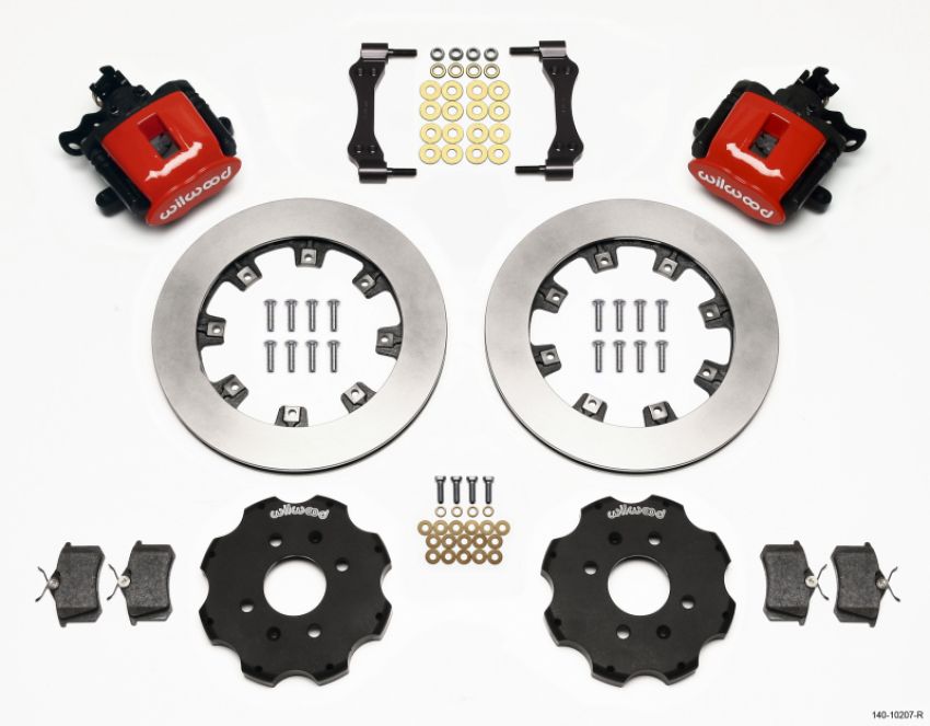 Wilwood 140-10207-R Combination Parking Brake Rear Kit 12.19in Red Civic / Integra Disc 2.39 Hub Offset