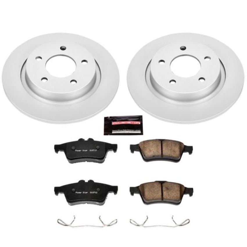 PowerStop CRK129 Genuine Geomet Coated Rotor and Low-Dust Ceramic Brake Pad Kit