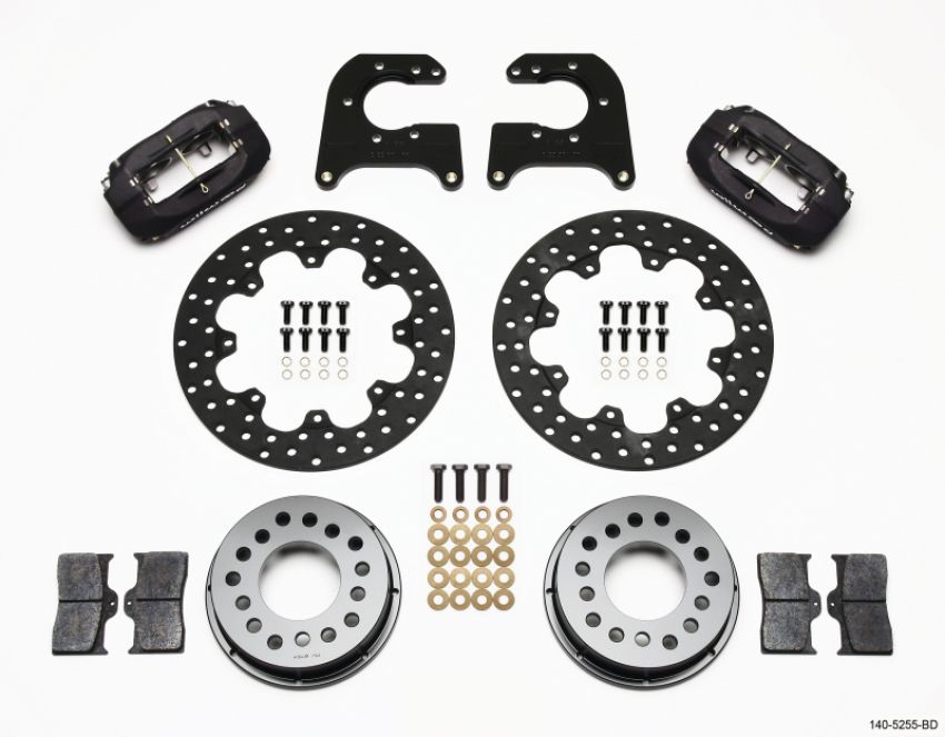 Wilwood 140-5255-BD Forged Dynalite Rear Drag Kit Drilled Rotor Mopar/Dana 2.36in Off w/Snap Ring Brng