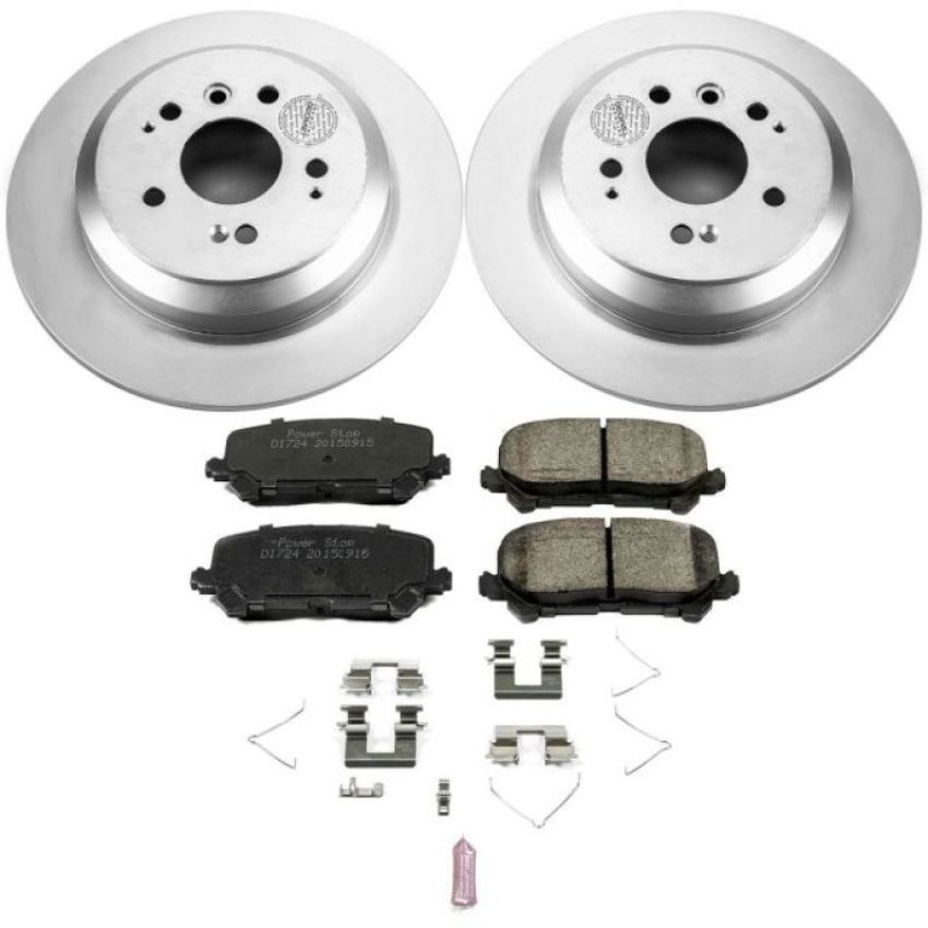 PowerStop CRK7727 Genuine Geomet Coated Rotor and Low-Dust Ceramic Brake Pad Kit