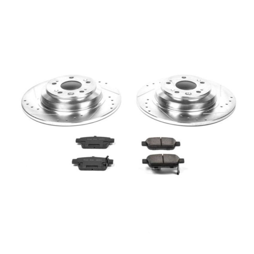 PowerStop K5854 Z23 Daily Driver Carbon-Fiber Ceramic Brake Pad and Drilled & Slotted Rotor Kit