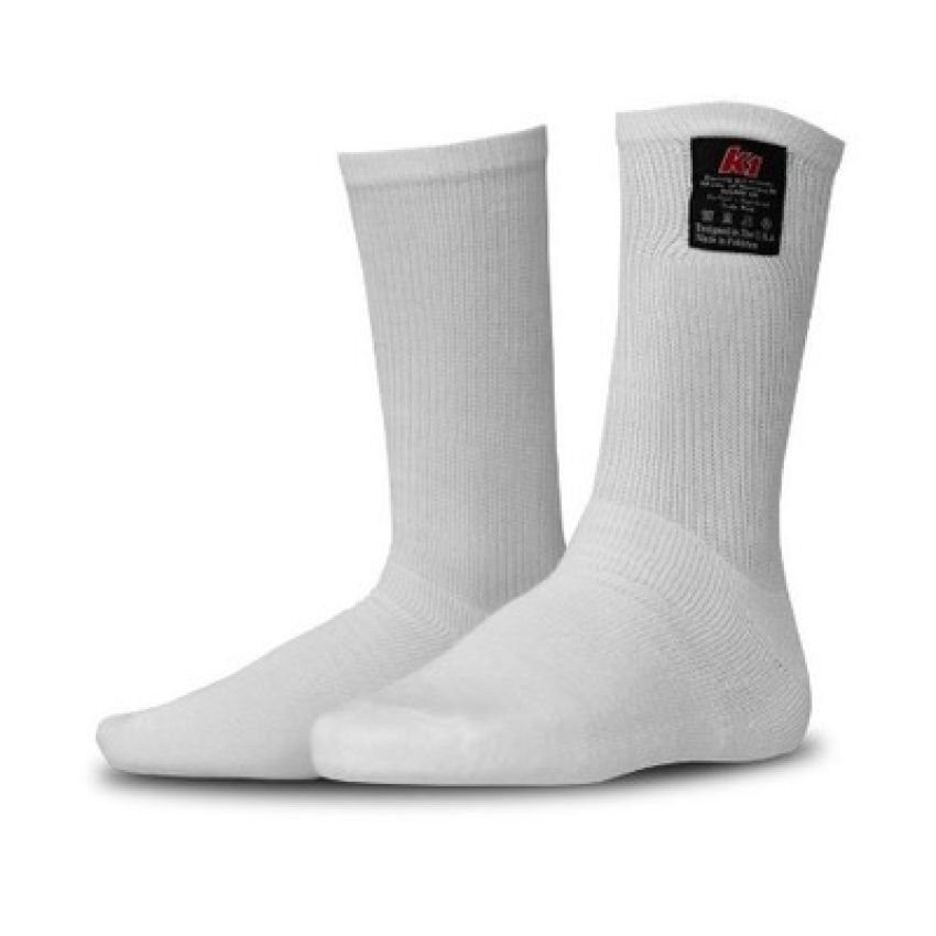 K1 RACEGEAR K1R26-NSO-W-LXL Socks Nomex K1 White Large/X-Large