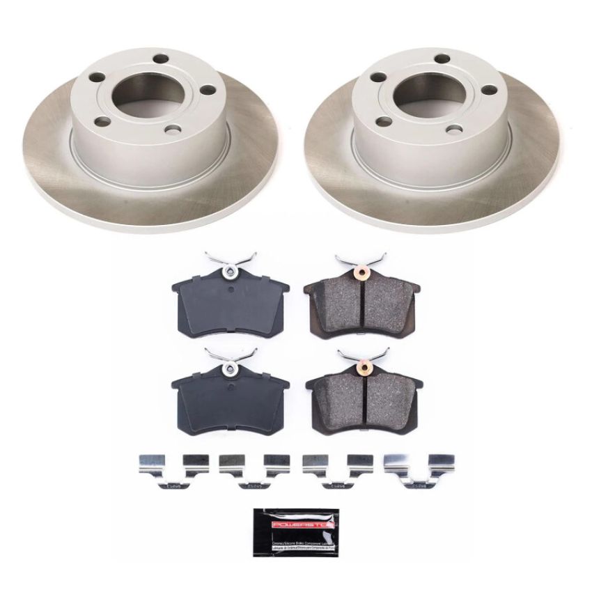 PowerStop SC515 Semi-Coated Rotor and Low-Dust Ceramic Brake Pad Kit