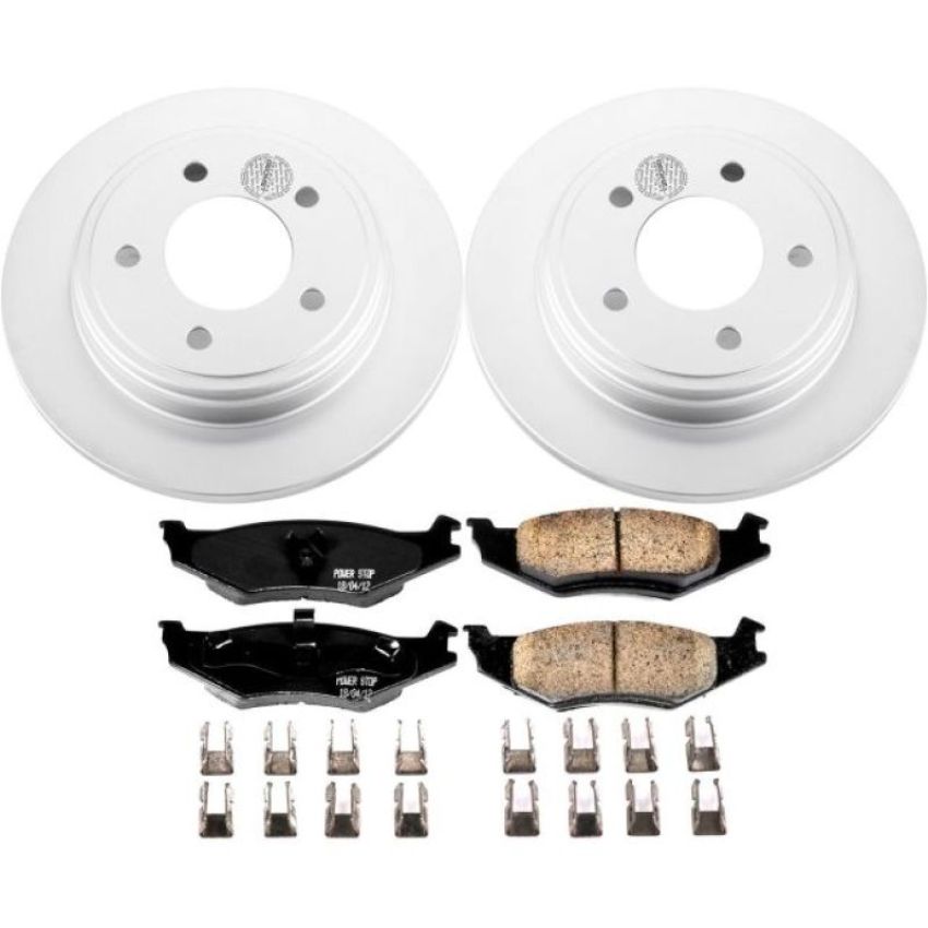 PowerStop CRK1667 Genuine Geomet Coated Rotor and Low-Dust Ceramic Brake Pad Kit