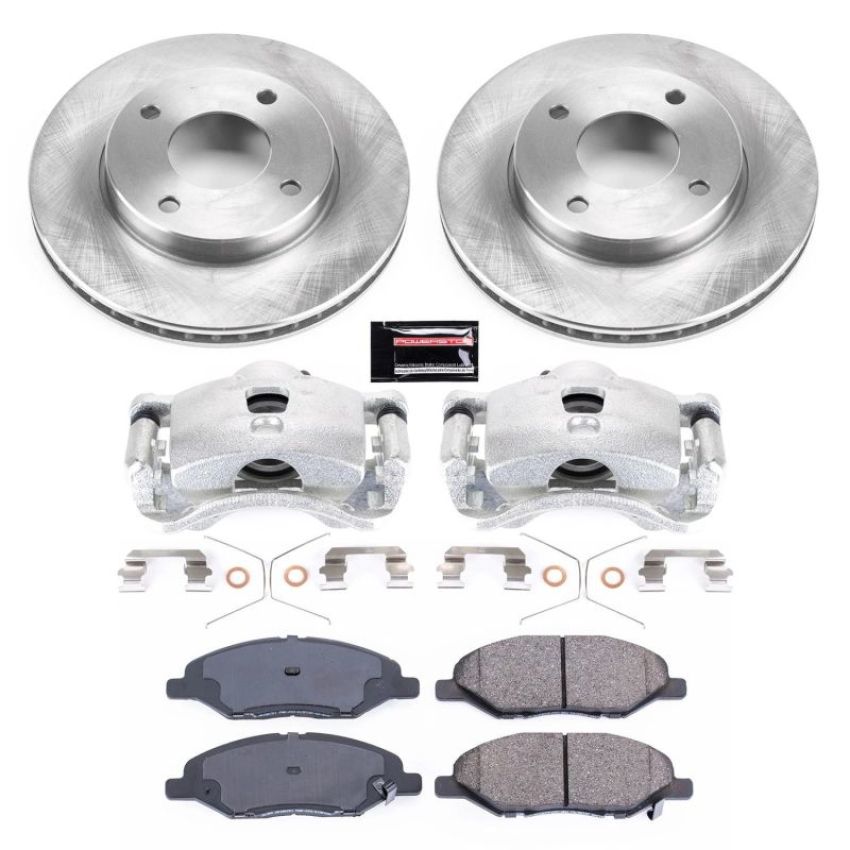 PowerStop KCOE5862 OE Stock Replacement Low-Dust Ceramic Brake Pad, Rotor and Caliper Kit