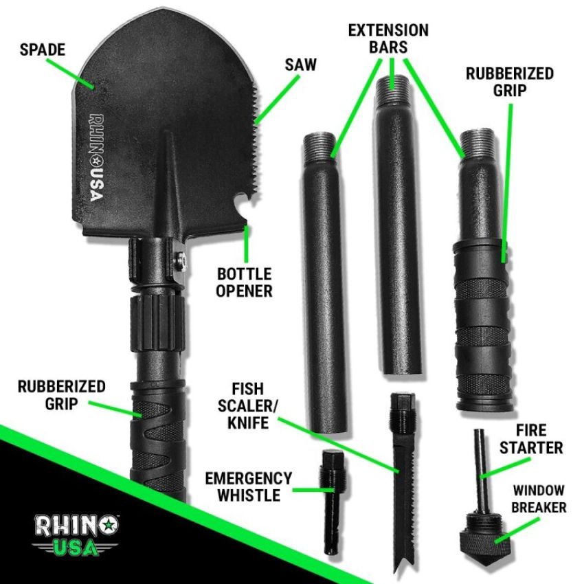 Rhino USA RNO-SURVIVAL-SHOVEL Ultimate Survival Shovel