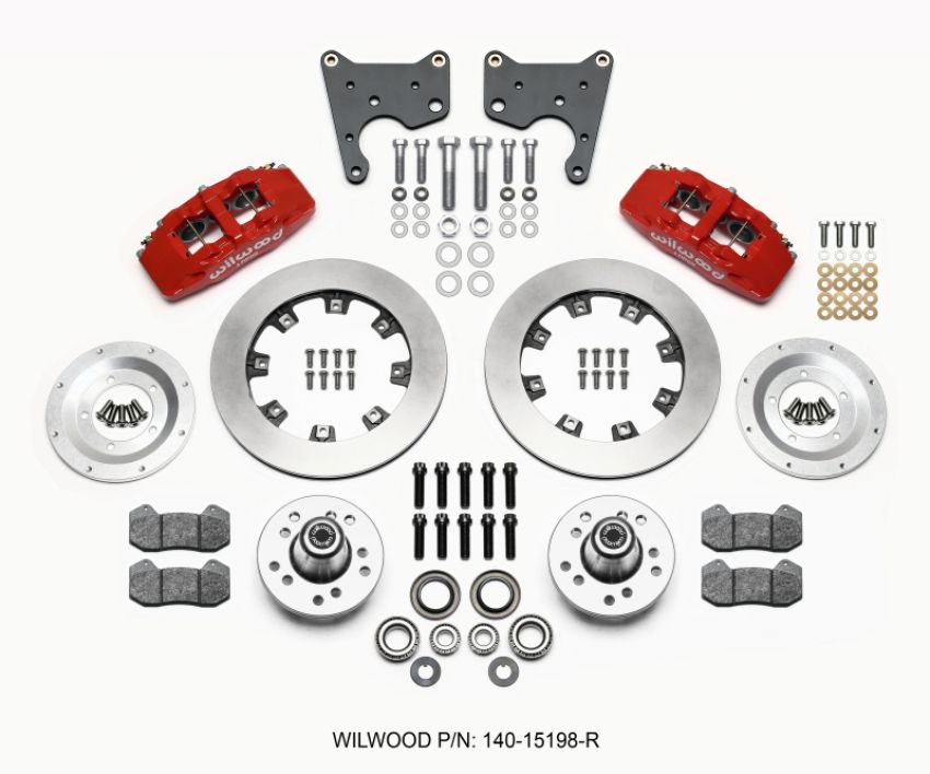 Wilwood 140-15198-R Dynapro 6 Front Hub Kit 12.19in Red 65-72 CDP C Body -Drum