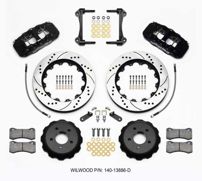 Wilwood 140-13886-D AERO6 Front Hat Kit 14.00 Drilled 2015-Up Mustang w/Lines