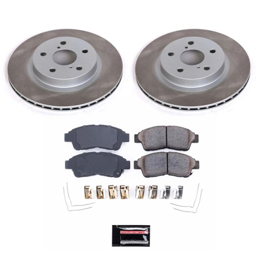 PowerStop SC3163 Semi-Coated Rotor and Low-Dust Ceramic Brake Pad Kit