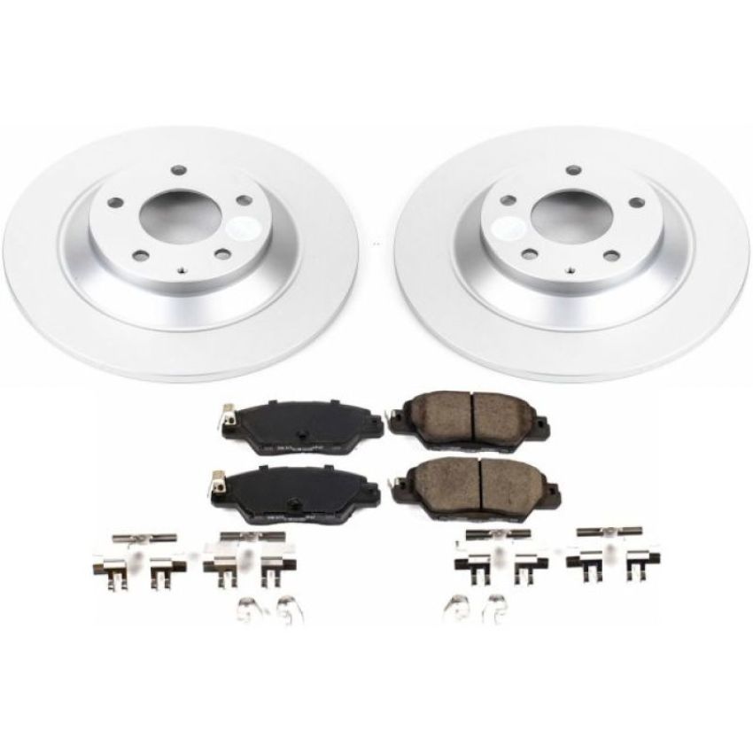 PowerStop CRK7516 Genuine Geomet Coated Rotor and Low-Dust Ceramic Brake Pad Kit