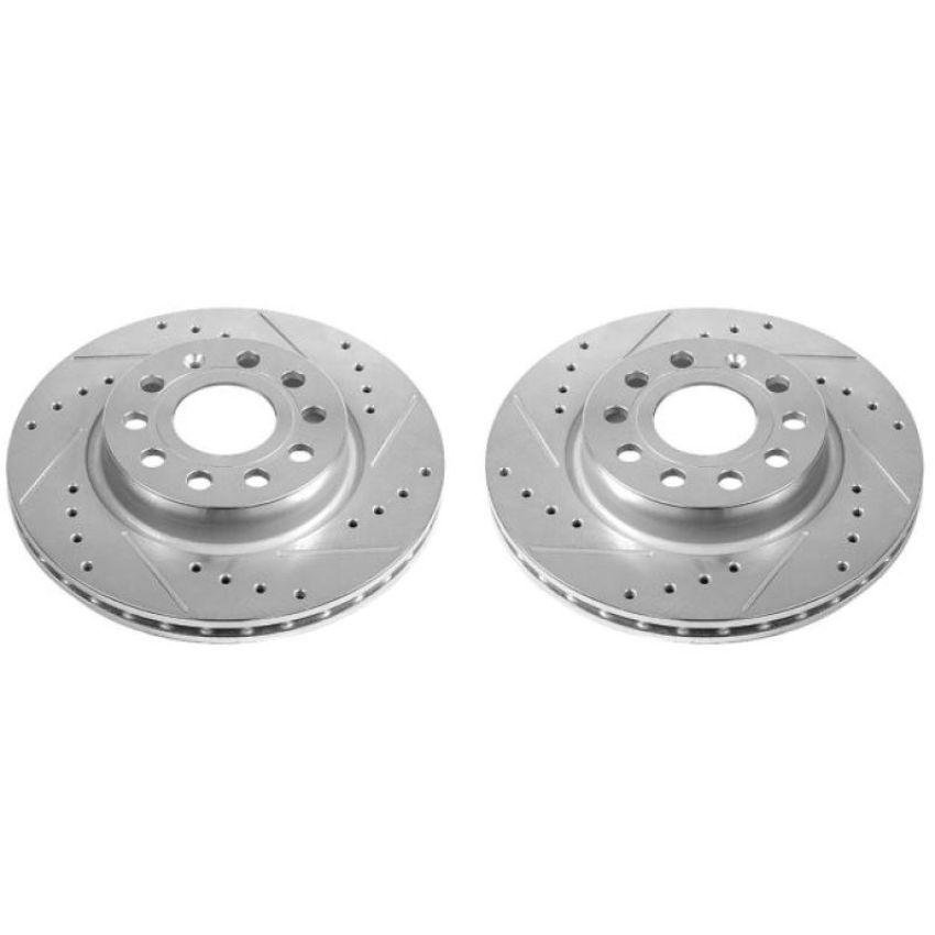 PowerStop EBR1289XPR PowerStop Evolution Performance Drilled, Slotted & Plated Brake Rotor Pair
