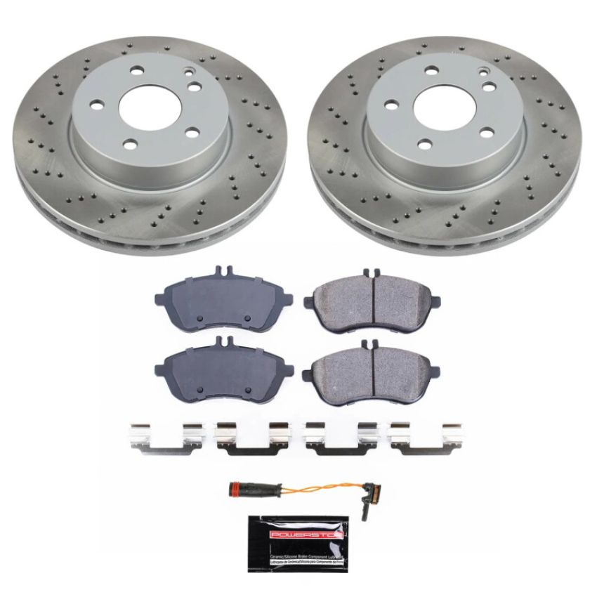 PowerStop SC7766 Semi-Coated Rotor and Low-Dust Ceramic Brake Pad Kit