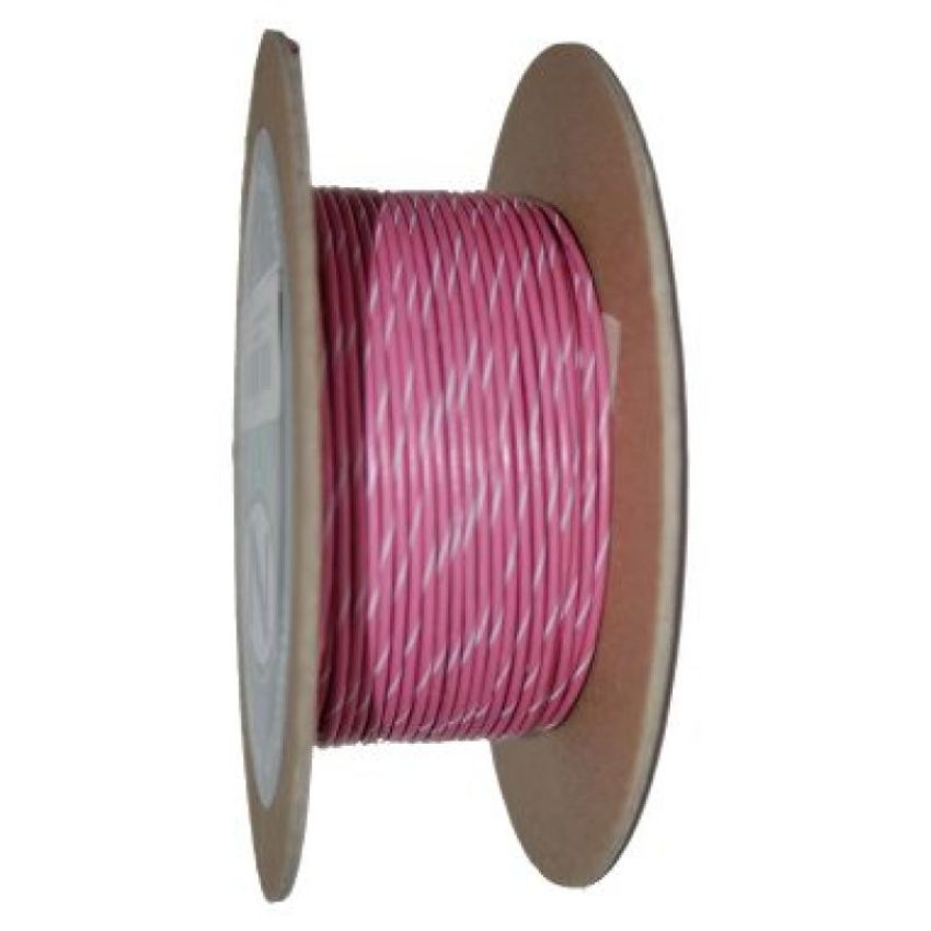 NAMZ NWR-109-100 OEM Color Primary Wire 100ft. Spool 18g - Pink/White Stripe