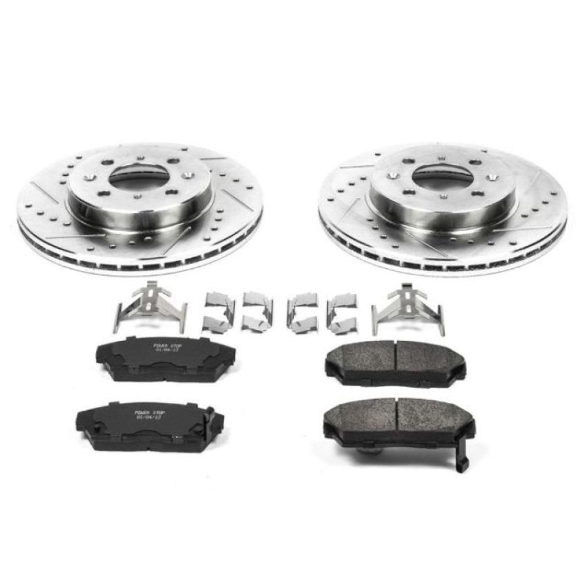PowerStop K688 Z23 Daily Driver Carbon-Fiber Ceramic Brake Pad and Drilled & Slotted Rotor Kit