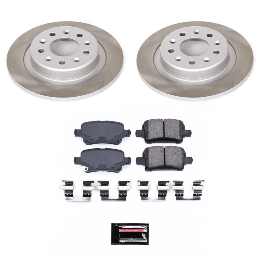 PowerStop SC7717 Semi-Coated Rotor and Low-Dust Ceramic Brake Pad Kit