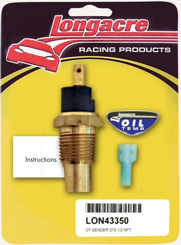 LONGACRE LON52-43350 Oil Temp Sensor 1/2in. NPT 270 Deg